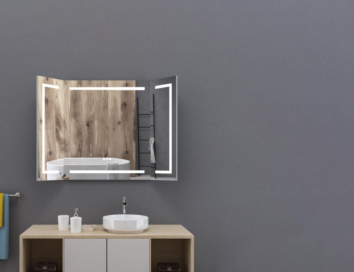 MIROIR LED TRIPTYQUE 80X120 CM Réf. P900024