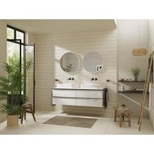 hansgrohe Tecturis S Mitigeur de lavabo encastré mural, bec 22.5 cm, bonde à écoulement libre, Noir mat