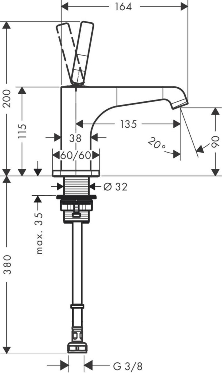 Robinet lave-mains Axor Citterio E réf. 36105000