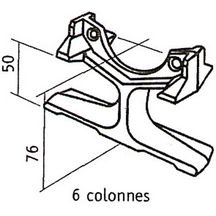 Pied amovible en fonte pour Savane 6 colonnes C13910060