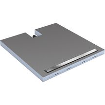 Receveur carré Plano Linea écoulement intégré linéaire polystyrène extrudé 90x90 cm ép. 70 mm canal 80 cm 73736603