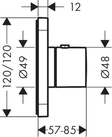 AXOR Citterio E Thermostatique encastré 120 / 120, Aspect doré poli