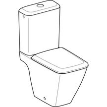 Wc au sol à fond creux iCon Square - Rimfree - avec réservoir attenant - avec abattant Wc - 64,5 cm - blanc Réf. 500.820.00.1