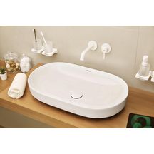 hansgrohe Tecturis S Mitigeur de lavabo encastré mural, bec 16.5 cm, bonde à écoulement libre, Blanc mat