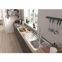 hansgrohe Focus M42 Mitigeur de cuisine 220, avec douchette extractible 2 jets, Chrome