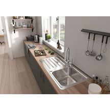 hansgrohe Focus M42 Mitigeur de cuisine 220, avec douchette extractible 2 jets, Chrome