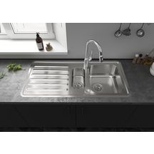 hansgrohe Focus M42 Mitigeur de cuisine 220, avec douchette extractible 2 jets, Chrome