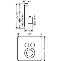 Set de finition pour mitigeur thermostatique ShowerSelect encastré avec 2 sorties réf. 36707000