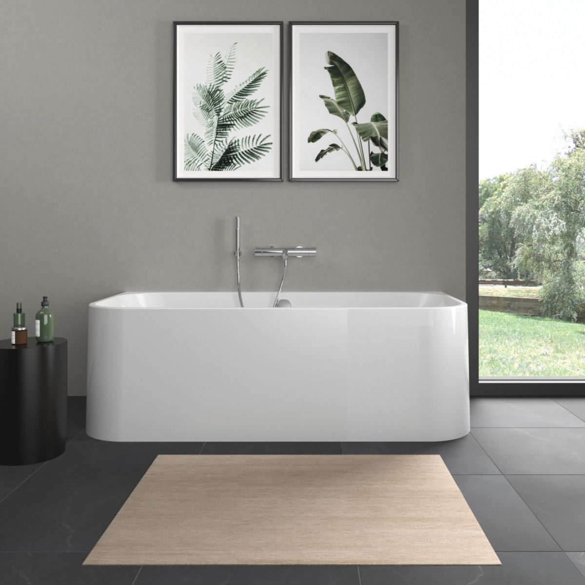 Baignoire Happy D2 1800x800mm blanc avec habillage acrylique tablier 3 faces réf. 700318000000000