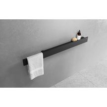 Étagère avec rebord et porte-serviette en prolongement 80 cm blanc mat  Réf : R90AKFMMA380-U