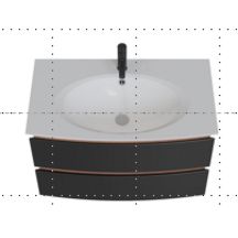 Ensemble de meuble  BEL-AMI 105/H51 avec  2 tiroirs 005-MA + miroir rond Ø700 + SPOT LED POP UP Ø100 4W/230V Réf.182032900003