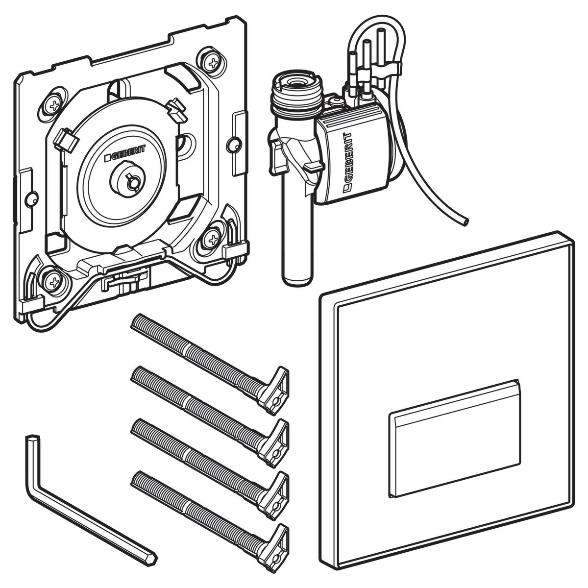 Déclenchement HyTouch Sigma50 pneumatique encastré pour urinoir, décor personnalisable réf. 116016001