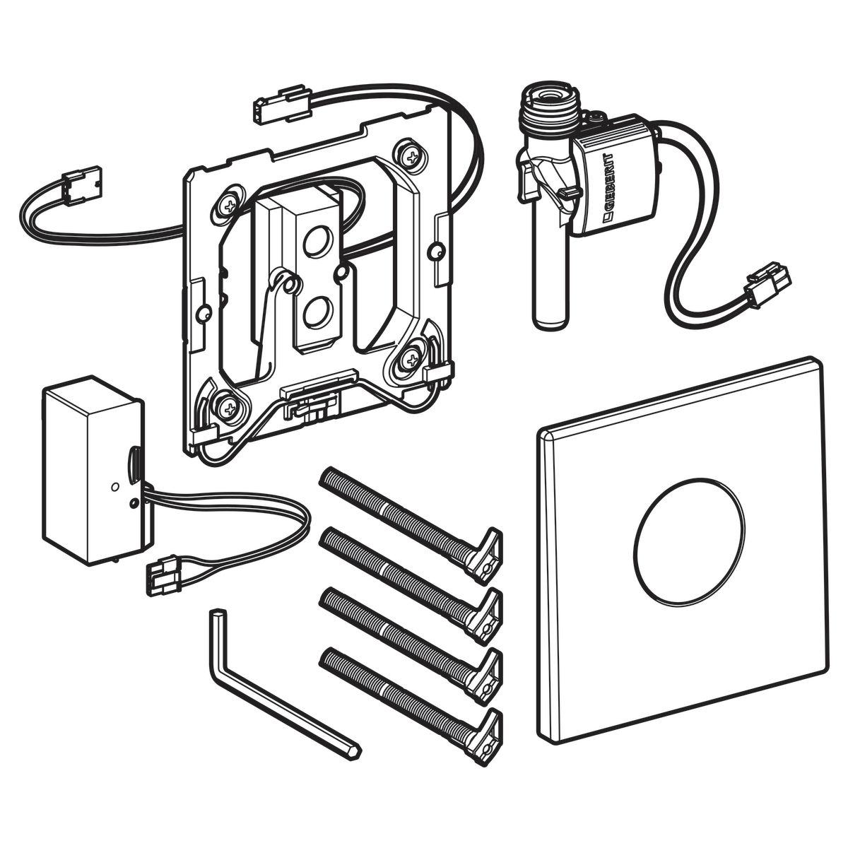 Déclenchement HyTronic Mambo infrarouge encastré pour urinoir, secteur, acier inoxydable brossé réf. 116023FW1