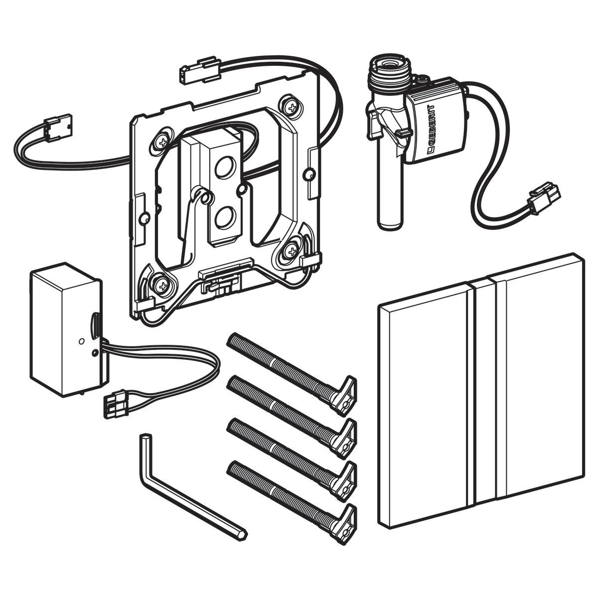 Déclenchement HyTronic Sigma50 infrarouge encastré pour urinoir, secteur, chromé brossé réf. 116026GH1