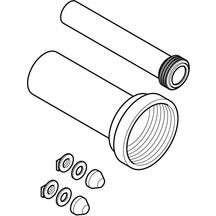 Jeu de manchettes pour WC L 265 D 45 / 90, PE, avec cache-boulons et écrous réf. 152.438.46.1