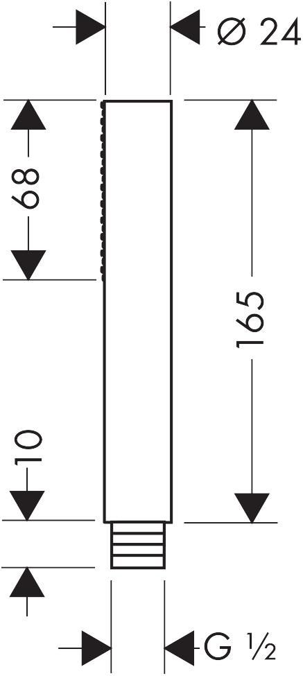 Douchette tube 1 jet, chromé réf. 10531000