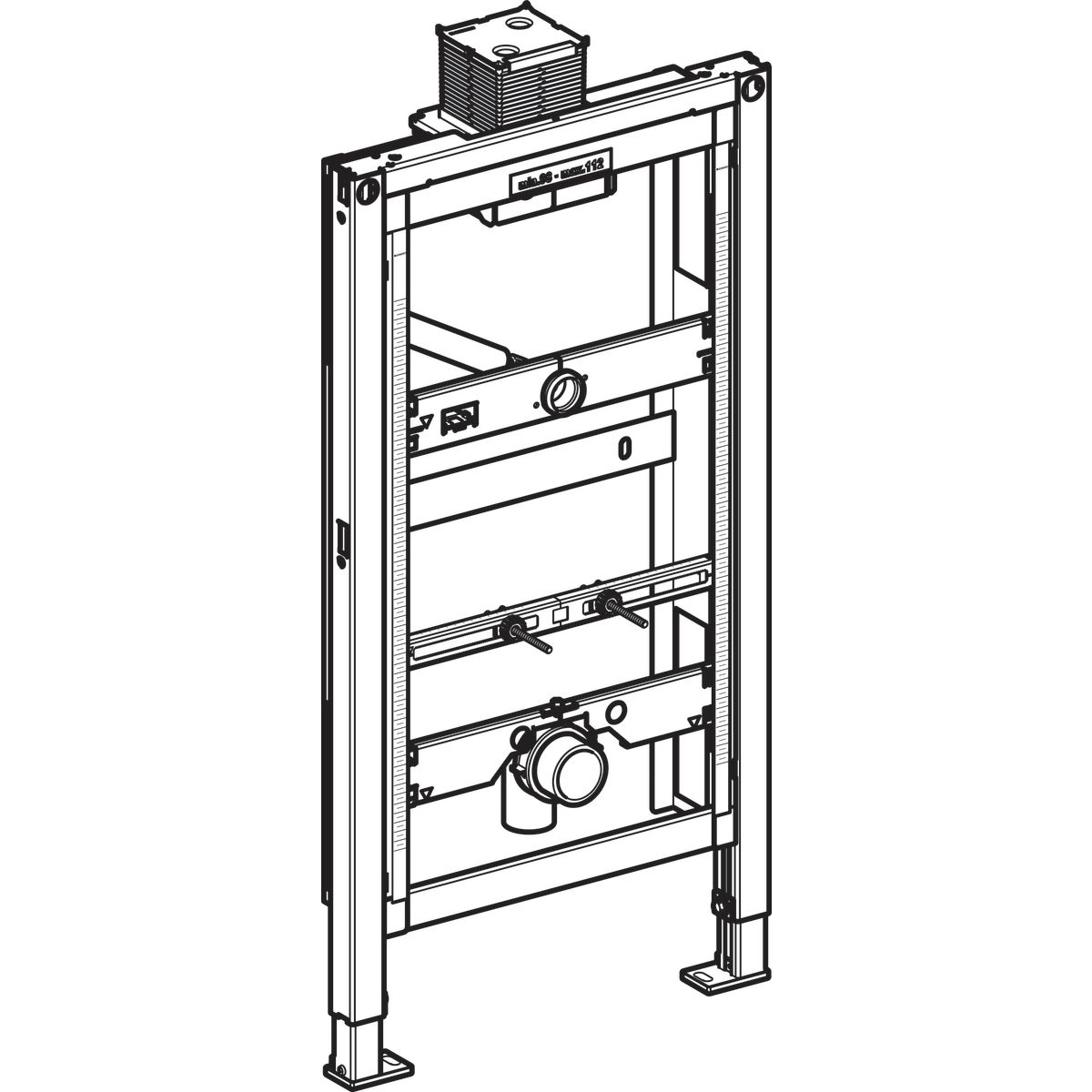 Bâti-support DUOFIX PLUS urinoir, hauteur réduite 98cm, déclenchement par le dessus réf. 111617001