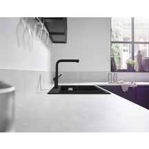 hansgrohe Talis M54 Mitigeur de cuisine 270, avec douchette extractible 1 jet, Noir mat