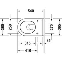 Pack cuvette suspendue STARCK 3,frein de chute avec abattant et amortisseur de fermeture inclus Réf. 42250900A1