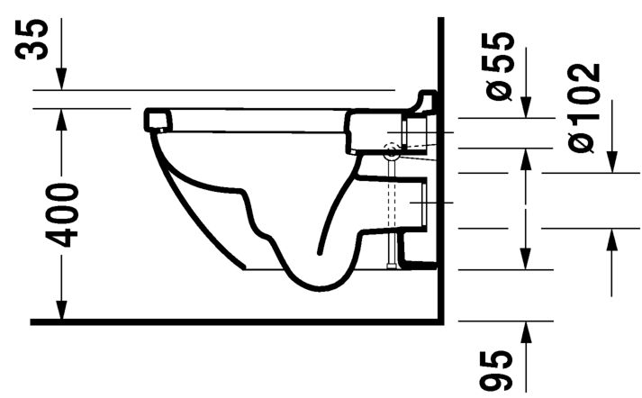 Pack cuvette suspendue STARCK 3,frein de chute avec abattant et amortisseur de fermeture inclus Réf. 42250900A1