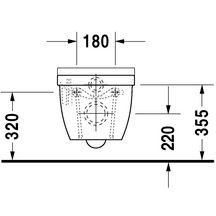 Pack cuvette suspendue STARCK 3,frein de chute avec abattant et amortisseur de fermeture inclus Réf. 42250900A1