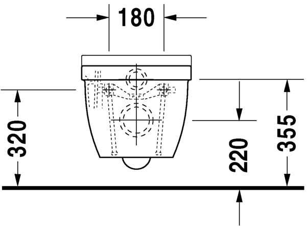 Pack cuvette suspendue STARCK 3,frein de chute avec abattant et amortisseur de fermeture inclus Réf. 42250900A1