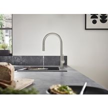 hansgrohe Talis M54 Mitigeur de cuisine 210, avec douchette extractible 2 jets, Aspect acier inox