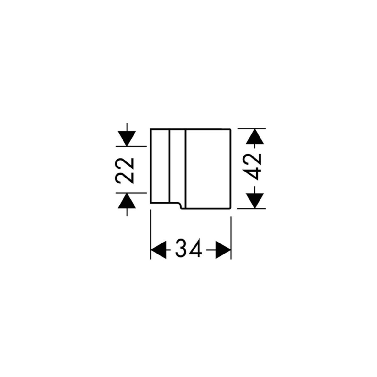 Support de douche mural PORTER STARCK pour flexibles avec écrou cylindrique, chromé réf. 27515000