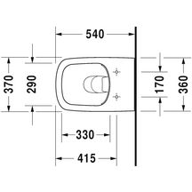 Pack cuvette suspendue DURASTYLE RIMLESS, frein de chute avec abattant et amortisseur de fermeture inclus Réf. 45510900A1