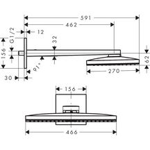 Douche de tête HG Rainmaker Select 460 1jet avec bras de douche 450 mm réf. 24003600