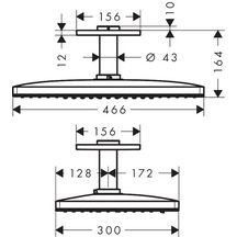 Douche de tête HG Rainmaker Select 460 2jet avec raccord plafond 100 mm réf. 24004600