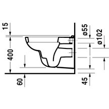 Pack cuvette suspendue D-CODE 540 mm avec abattant sans amortisseur FC Réf. 45351900A1