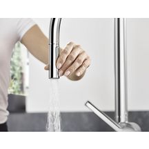 hansgrohe Talis M54 Mitigeur de cuisine 210, avec douchette extractible 2 jets, sBox, Chrome