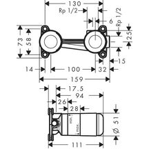 Corps encastrement pour mitigeur de lavabo encastré réf. 13622180