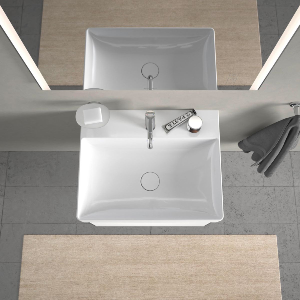 Lavabo Durasquare 600 mm blanc Réf 2353600041