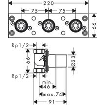 Corps d'encastrement pour mitigeur thermostatique Axor 800 Réf. 45442180