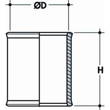 Coulisse femelle femelle diamètre 75mm KP