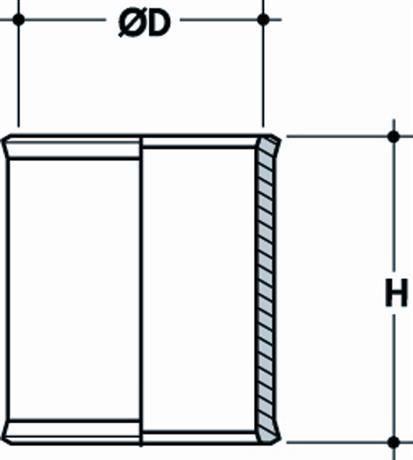 Coulisse femelle femelle diamètre 75mm KP