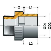 Embout femelle diamètre 20/25 filetage 20/27mm E2020F