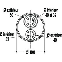 Tampon de réduction universel, système J Elastomère diamètre 100mm TUNJ