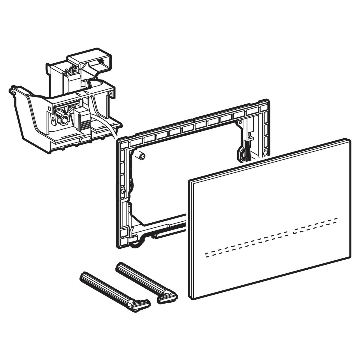 Plaque de déclenchement électronique double touche SIGMA 80, miroir, secteur, compatible bâti SIGMA UP 320 Réf. 116.090.SM.1