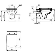 Pack WC suspendu sans bride Okyris RimLS+ avec abattant frein de chute déclipsable finition blanc réf : P023001