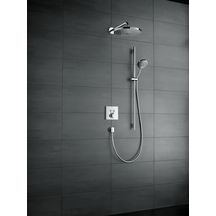 hansgrohe ShowerSelect Set de finition pour mitigeur thermostatique encastré avec 2 fonctions, Noir chromé brossé