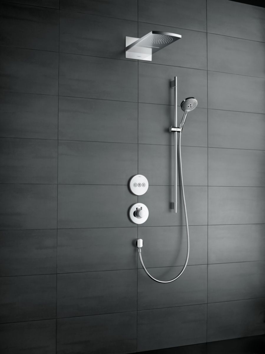 hansgrohe Raindance Select S Ensemble de douche 120 3jet EcoSmart avec barre Unica'S puro 90 cm et porte-savon, Chrome