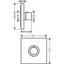 AXOR ShowerSelect Thermostatique ShowerSelect carré encastré haut débit, Rouge doré poli