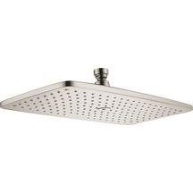 hansgrohe Raindance E Douche de tête 360 1jet avec raccord au plafond, Nickel brossé