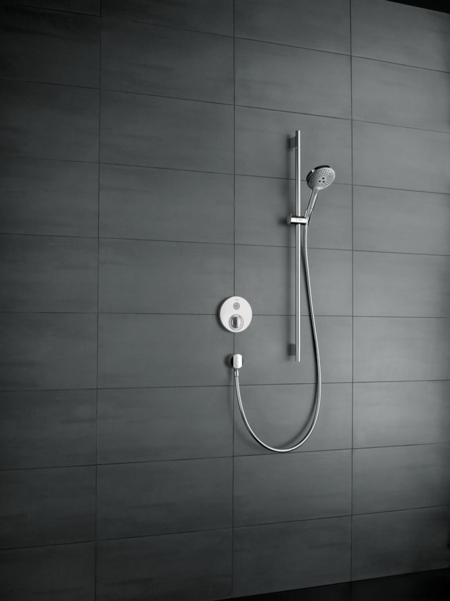 hansgrohe Raindance Select S Ensemble de douche 120 3jet EcoSmart avec barre Unica'S puro 90 cm et porte-savon, Chrome