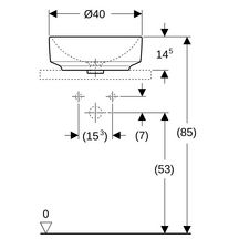 Vasque VARIFORM ronde à poser diamètre 40cm sans trop plein sans trou de robinetterie blanc Réf. 500.768.01.2