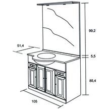 Meuble sous-vasque SLIMO 2 - blanc, 105 cm, 4 portes 2 tiroirs, pour plan céramique