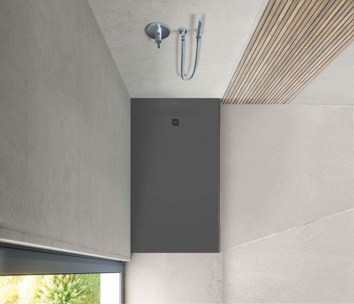 Receveur de douche Sustano 1600x900 mm Rectangulaire Gris foncé Réf : 720285650000000